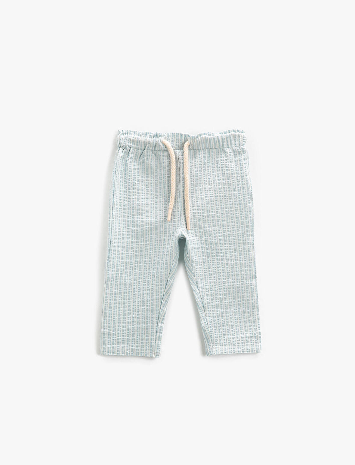 Pantolon Slim Fit Beli Bağlamalı Dokulu