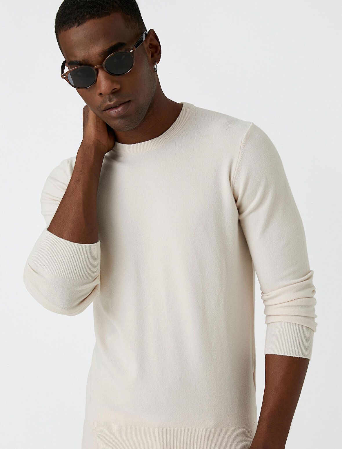 Basic Triko Kazak Bisiklet Yaka 