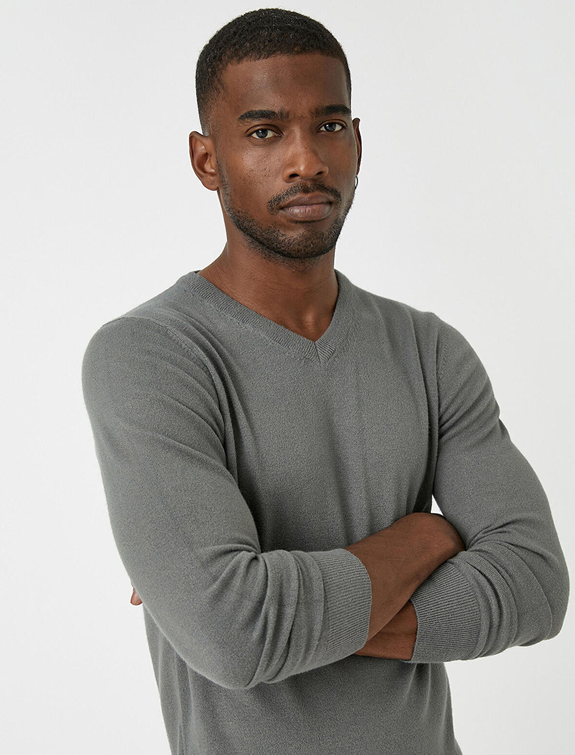 Basic Triko Kazak V Yaka 