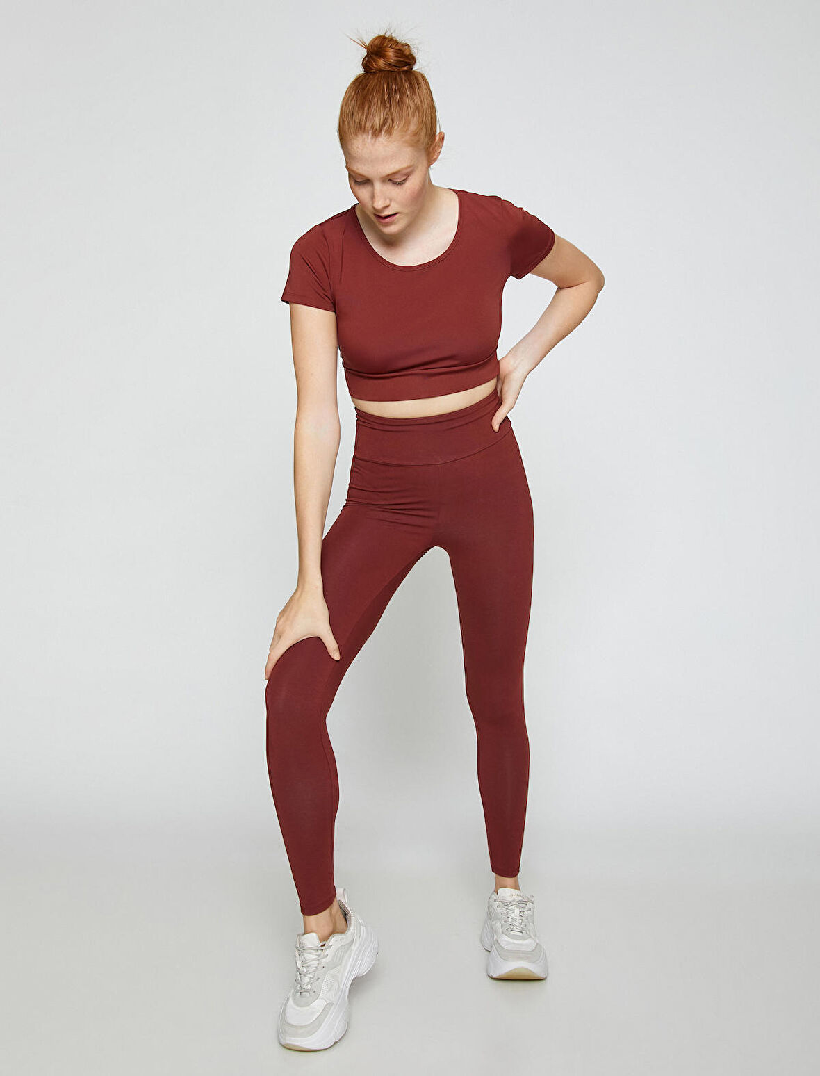 Yüksek Bel Yoga Taytı Modal Karışımlı İpeksi Dokulu