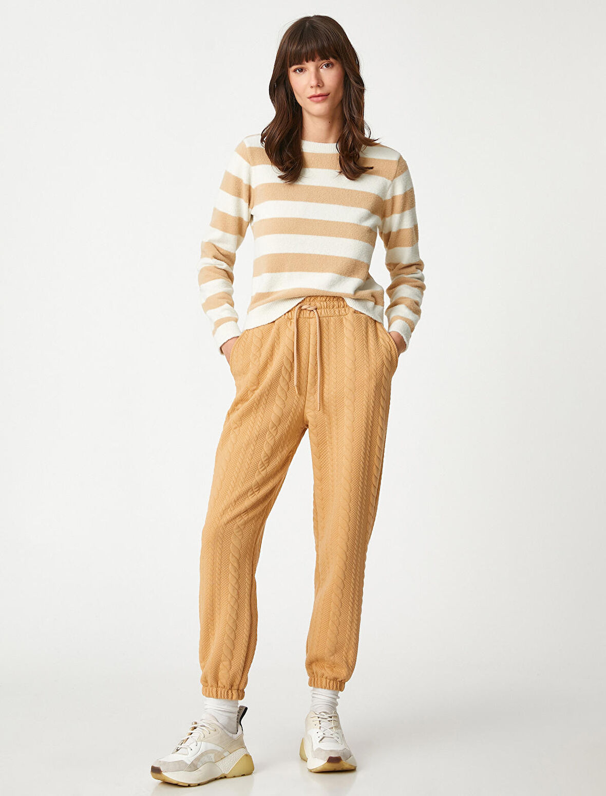 Jogger Eşofman Altı Desenli Beli Bağlamalı