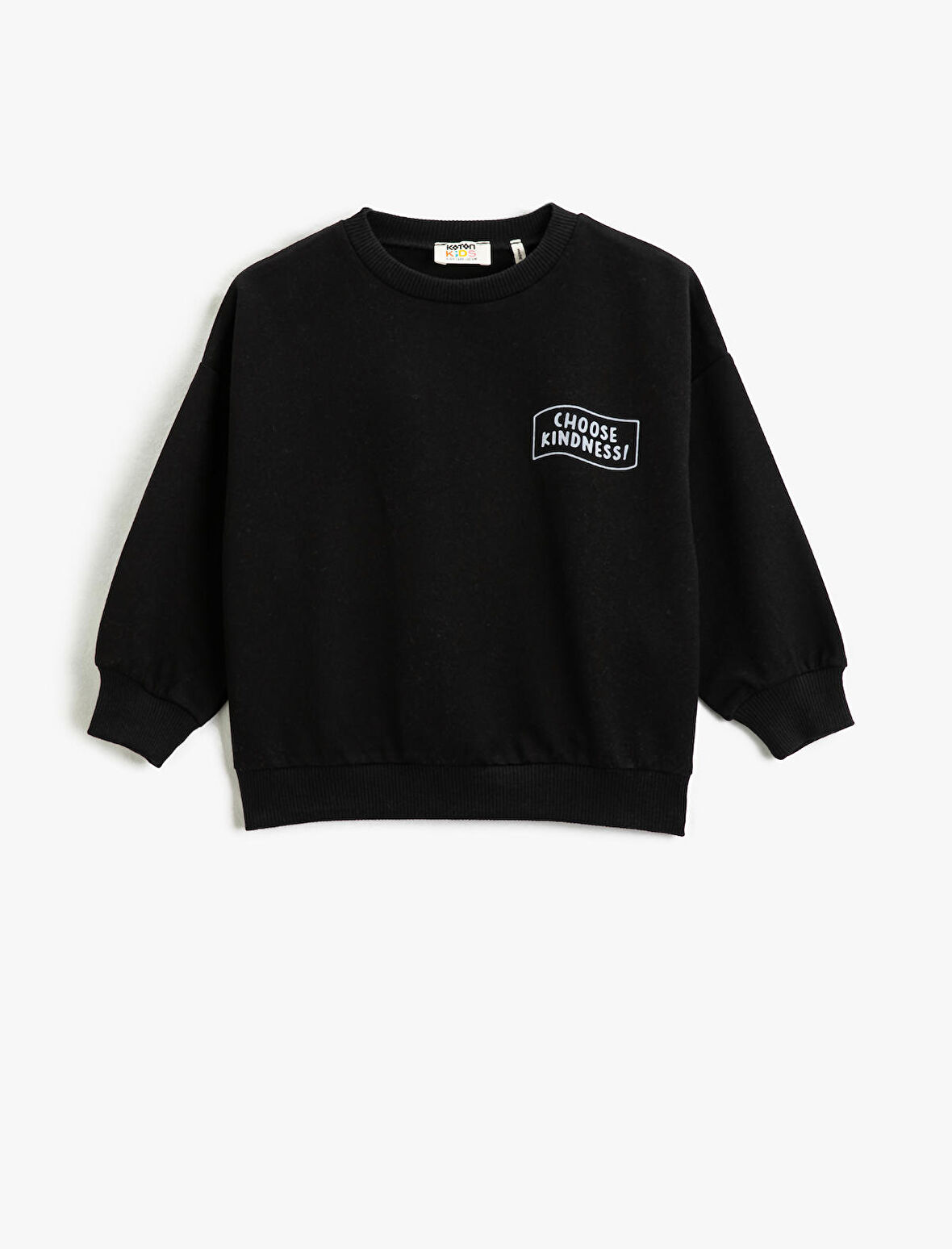 Basic Sweatshirt Baskılı Detaylı Uzun Kollu Bisiklet Yaka