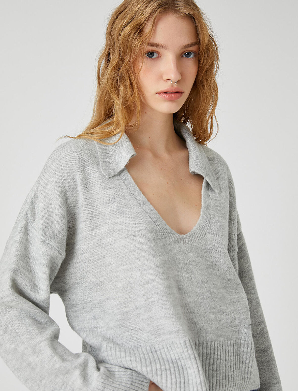 Polo Yaka Triko Kazak Uzun Kollu