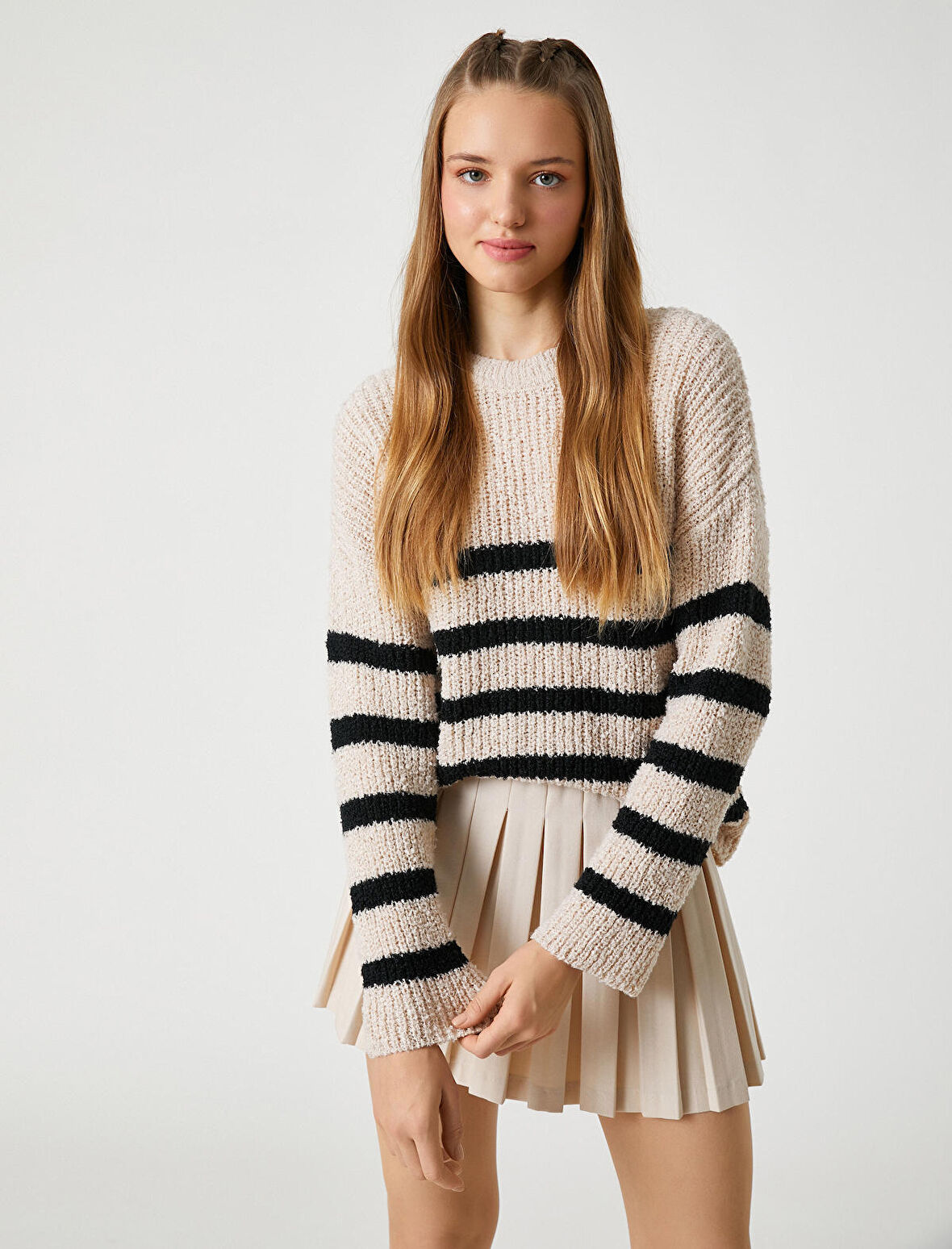 Örgü Kazak Bisiklet Yaka Uzun Kollu