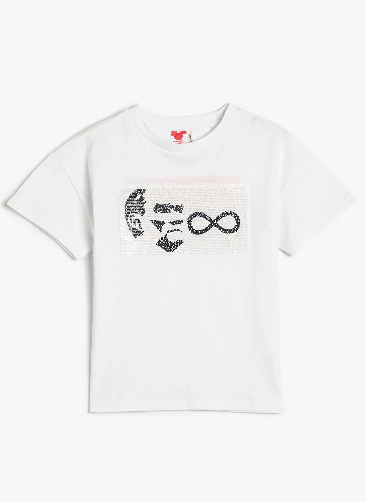 Koton Payetli Beyaz Erkek Çocuk T-Shirt 3SKB10243TK
