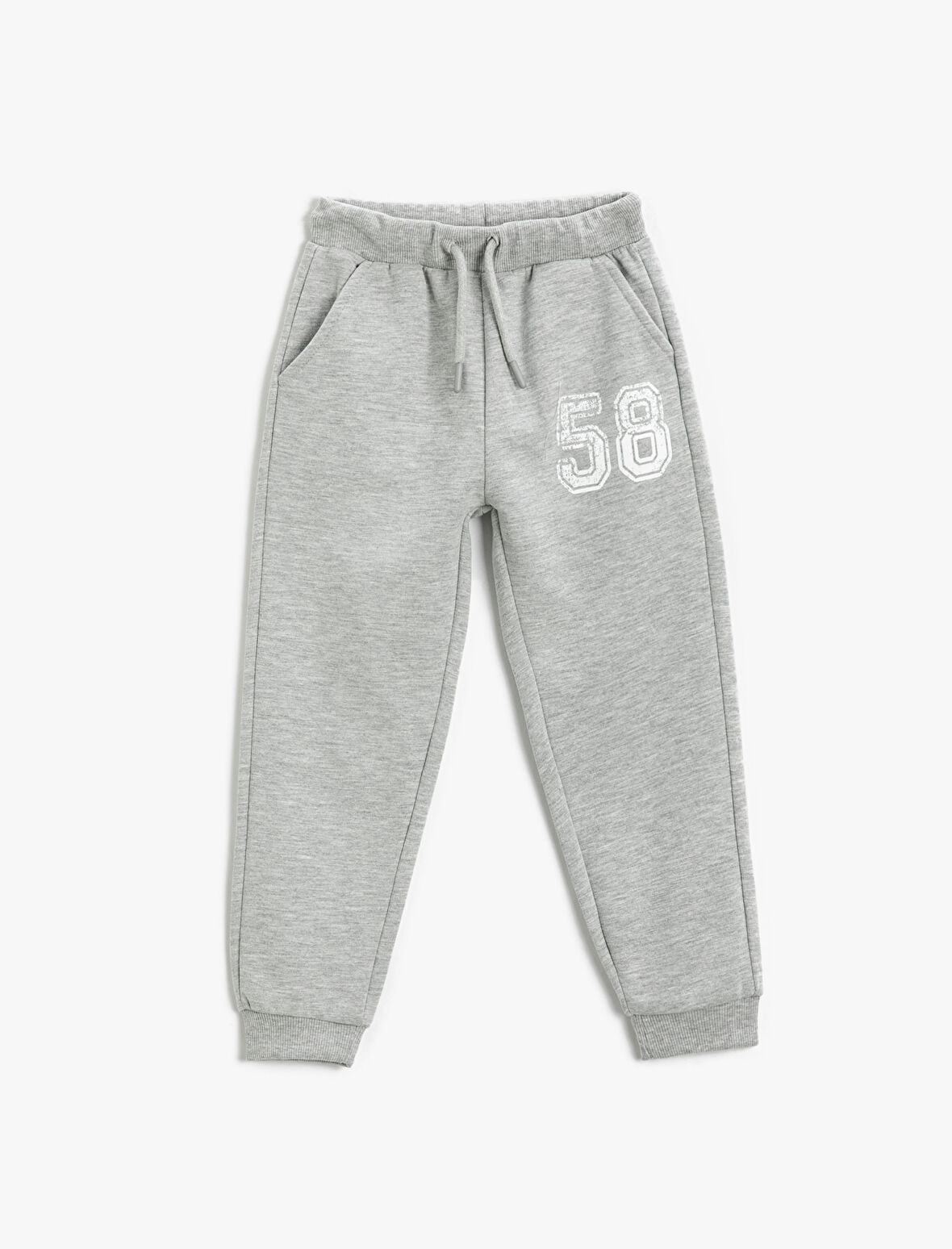 Basic Jogger Eşofman Altı Cepli Beli Bağlamalı Baskı Detaylı