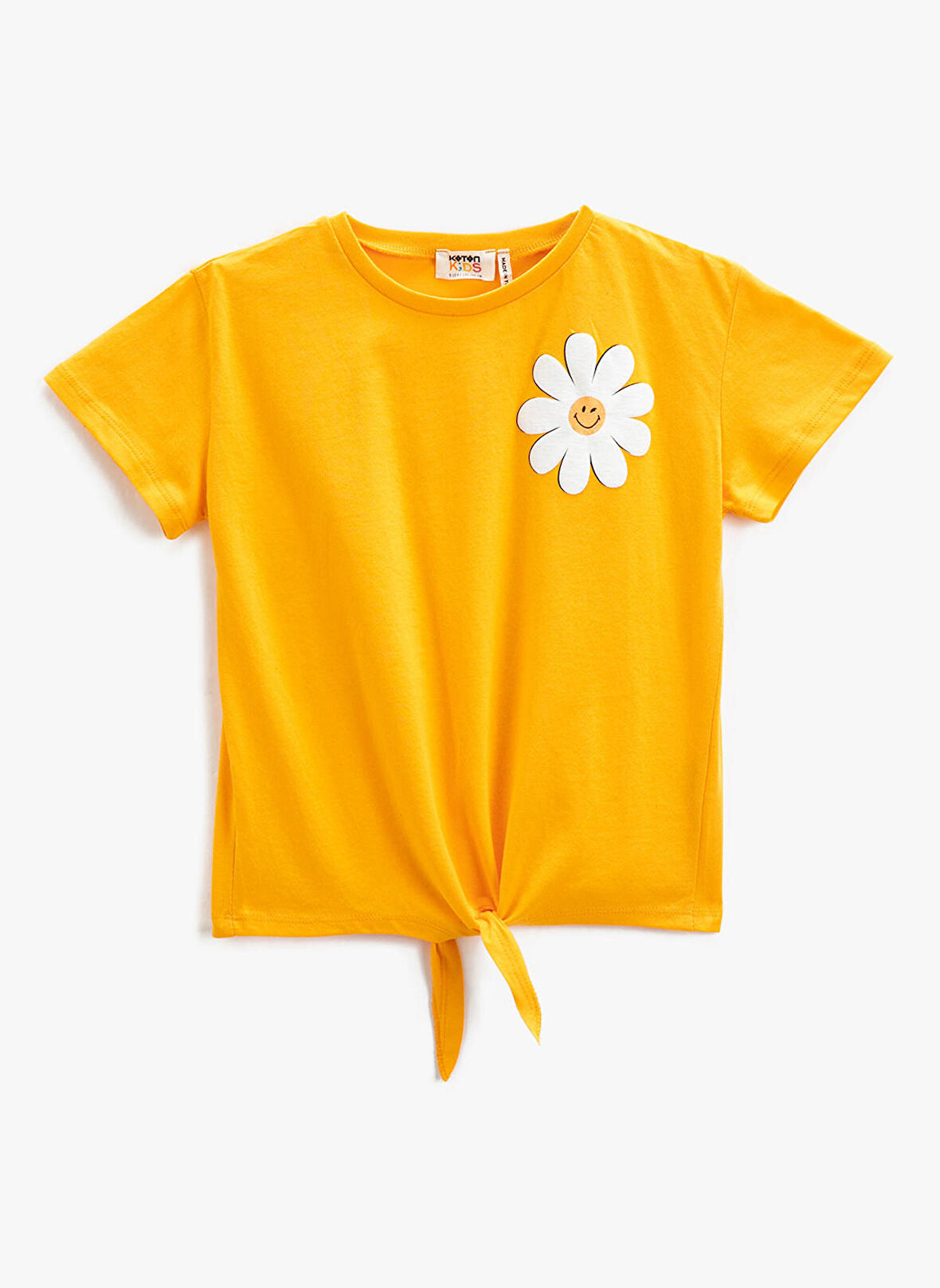 Koton Düz Turuncu Kız Çocuk T-Shirt 3SKG10174AK