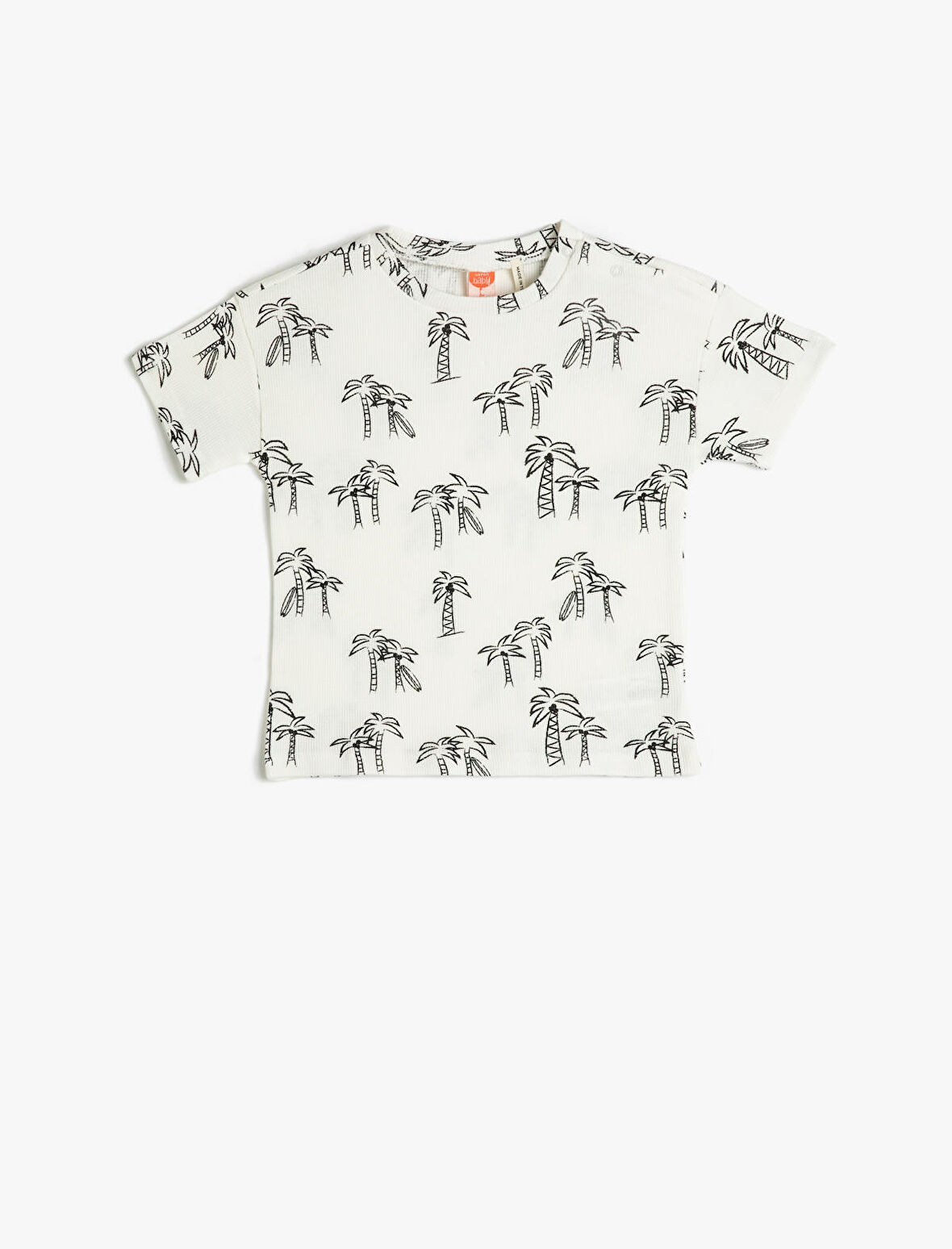 Tişört Kısa Kollu Bisiklet Yaka Baskılı Pamuklu 