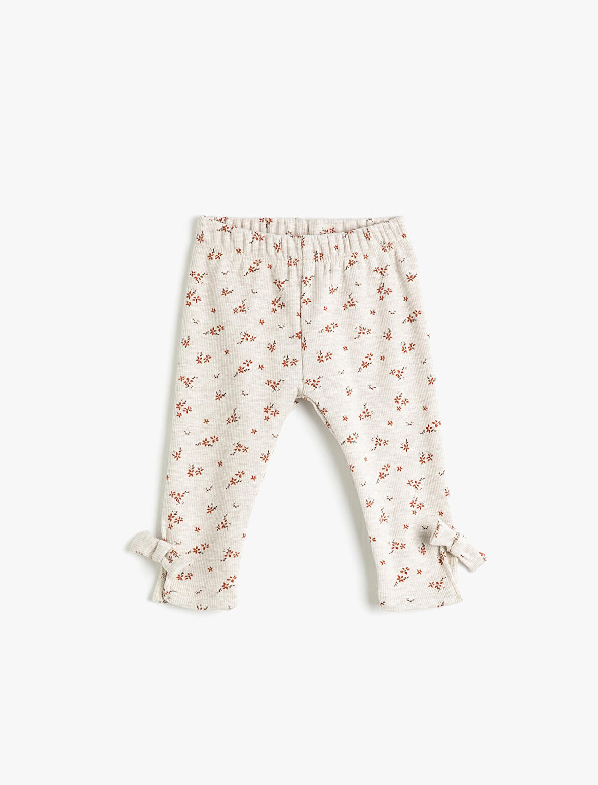 Tayt Çiçekli Fiyonk Detaylı Ribanalı Pamuklu