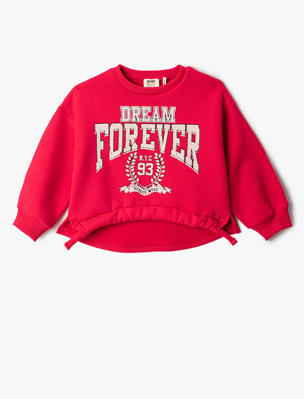 Oversize Sweatshirt Şardonlu Beli Büzgülü Uzun Kollu Bisiklet Yaka