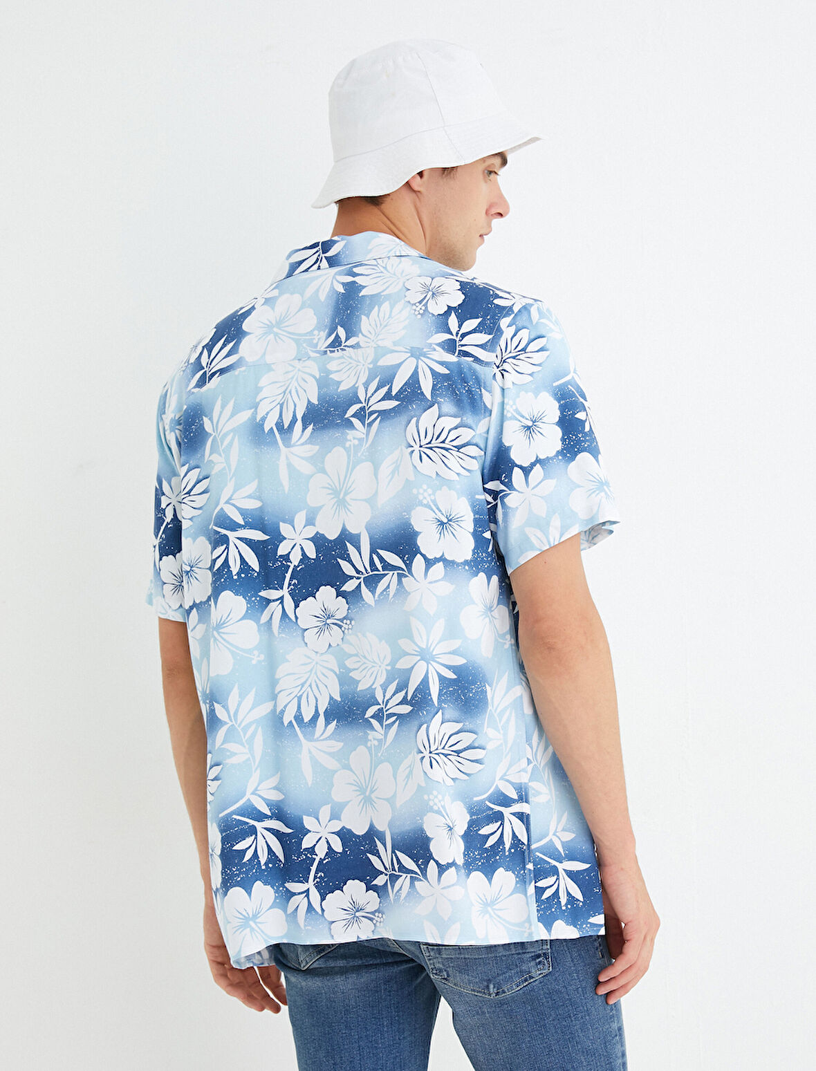 Hawaii Gömlek Kısa Kollu Devrik Yaka Viskon