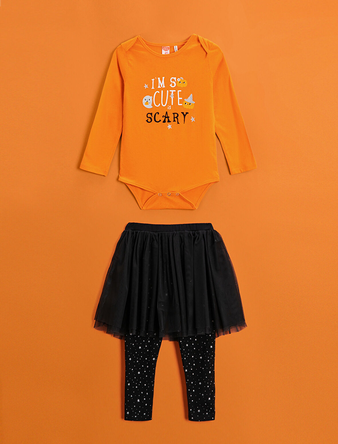 2'li Takım Bodysuit ve Etekli Tayt