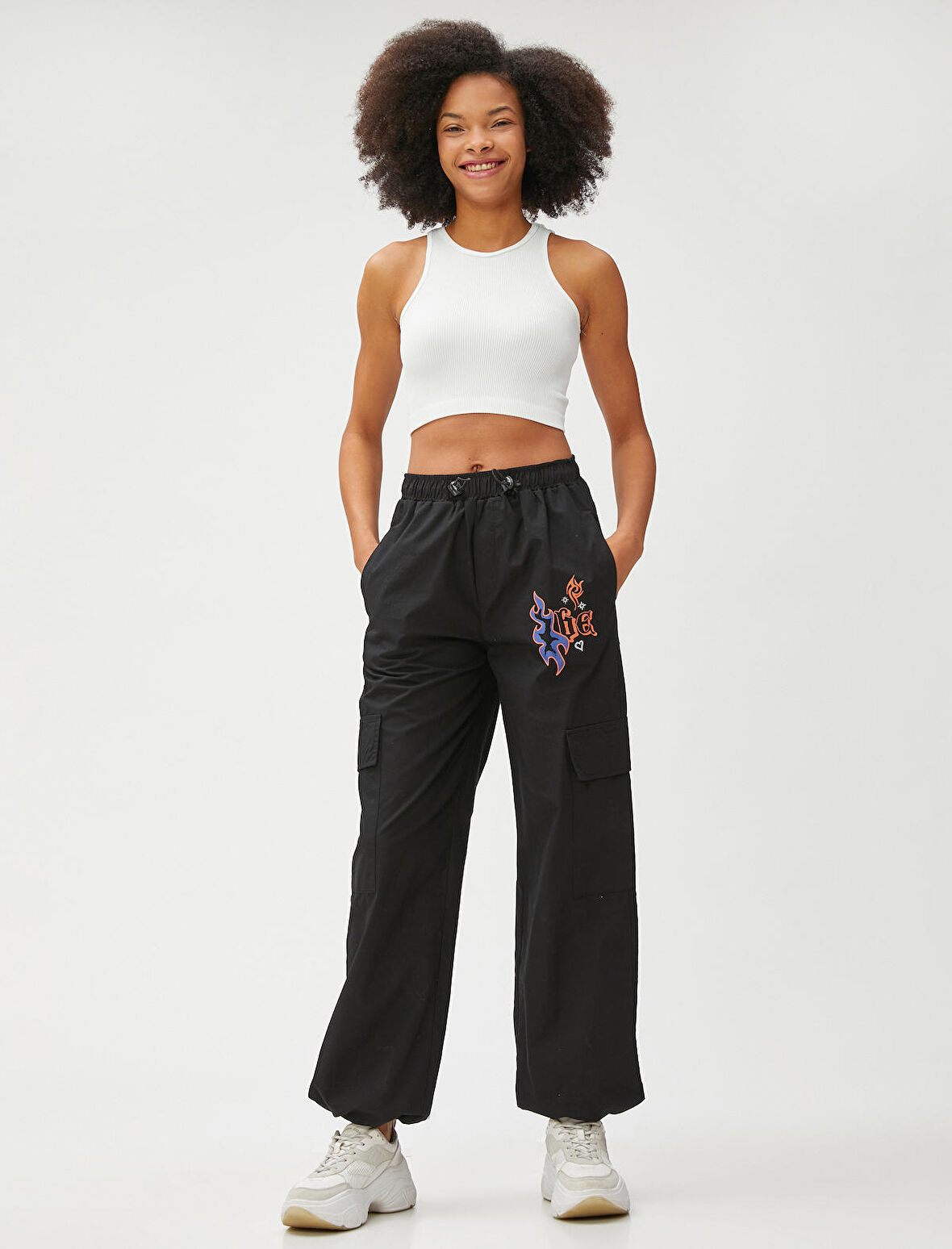 Crop Atlet Fitilli Halter Yaka Kolsuz