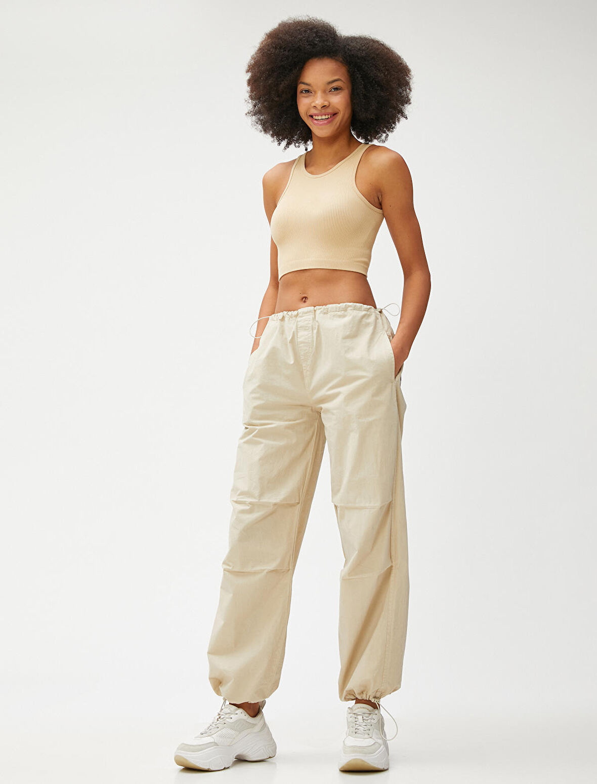 Crop Atlet Fitilli Halter Yaka Kolsuz
