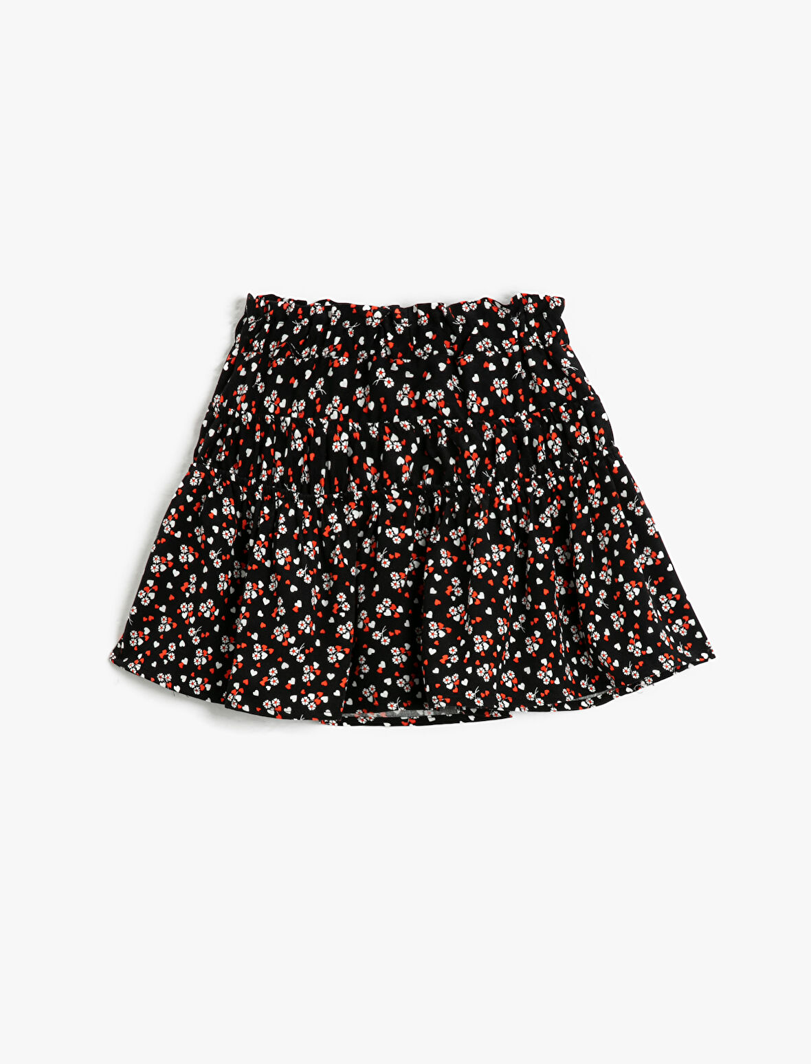 Mini Etek Katlı Beli Lastikli