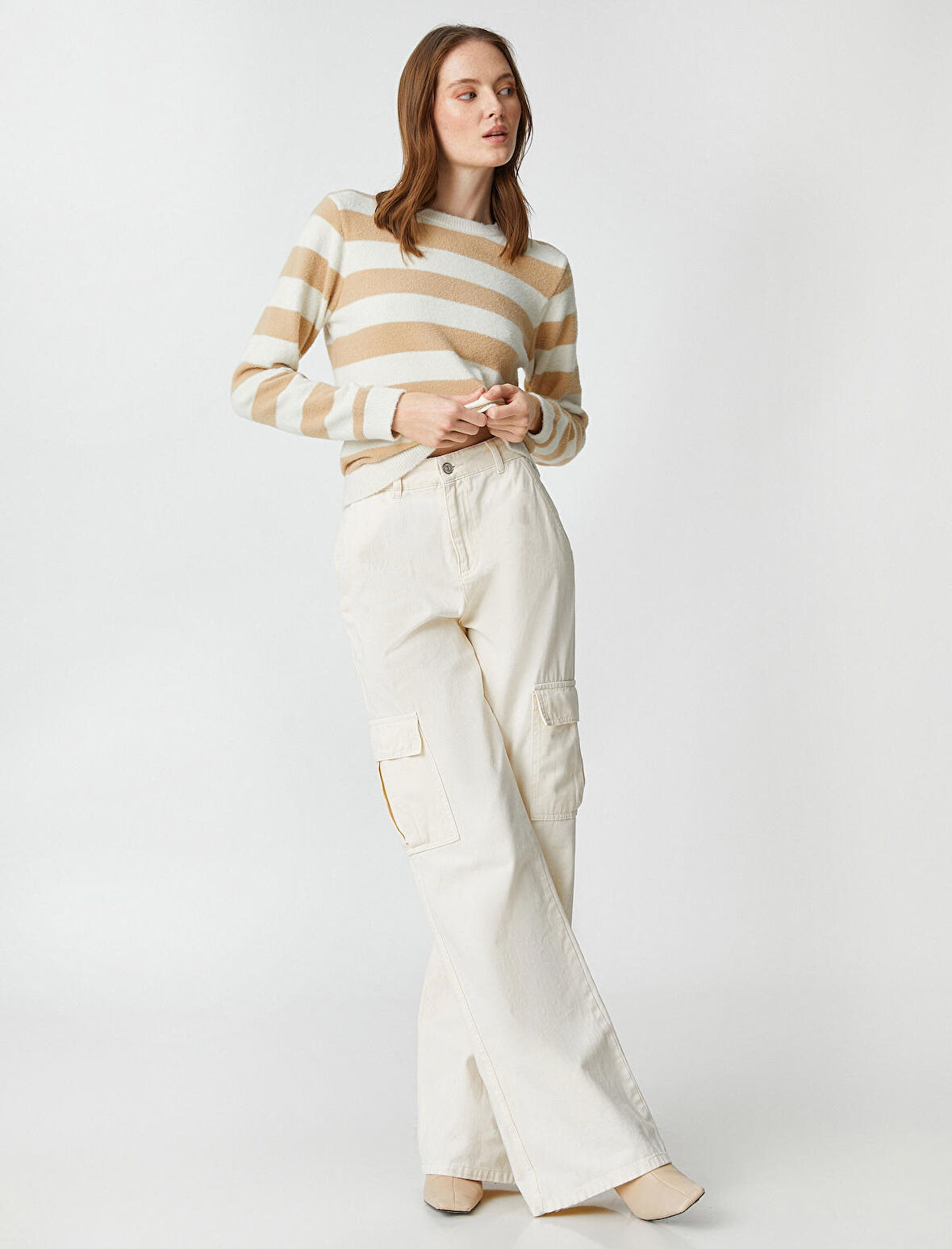 Yumuşak Dokulu Triko Kazak Bisiklet Yaka Uzun Kollu