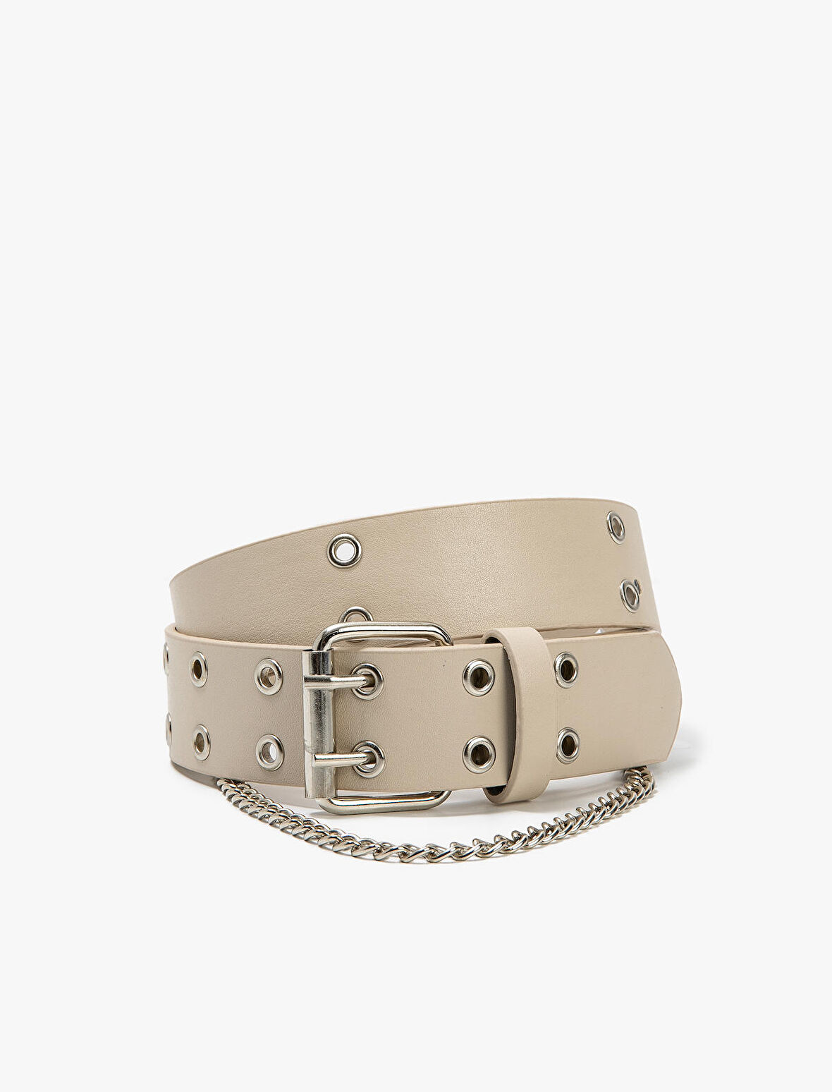 Kemer Suni Deri Kuşgözü Zincir Detaylı