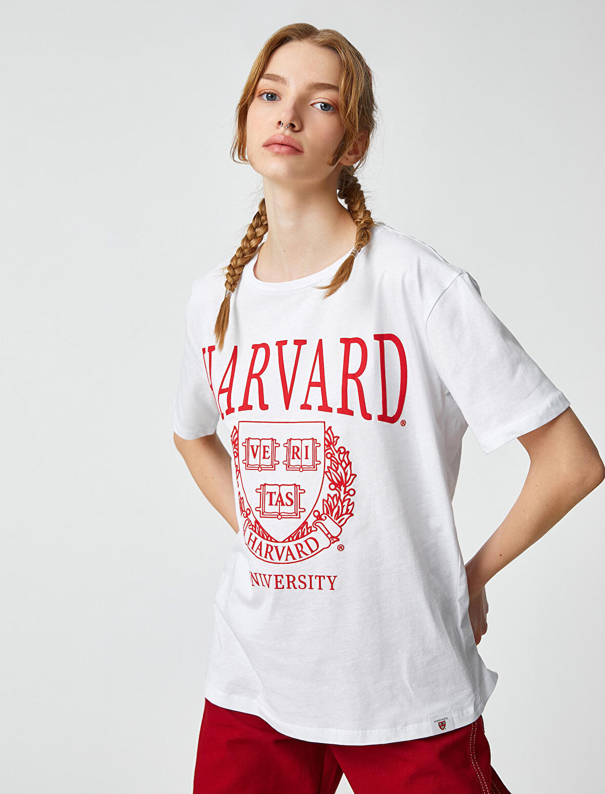 Harvard Tişört Baskılı Lisanslı Kısa Kollu Bisiklet Yaka