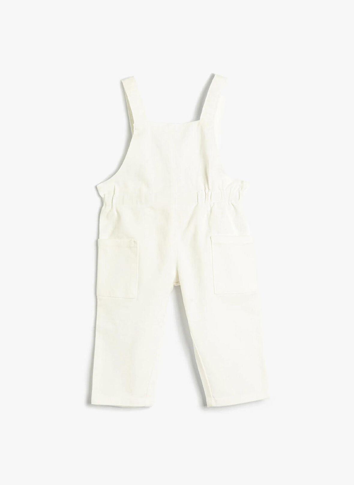 Koton Ekru Kız Bebek Askılı Düz Tulum 3SMG40029AW