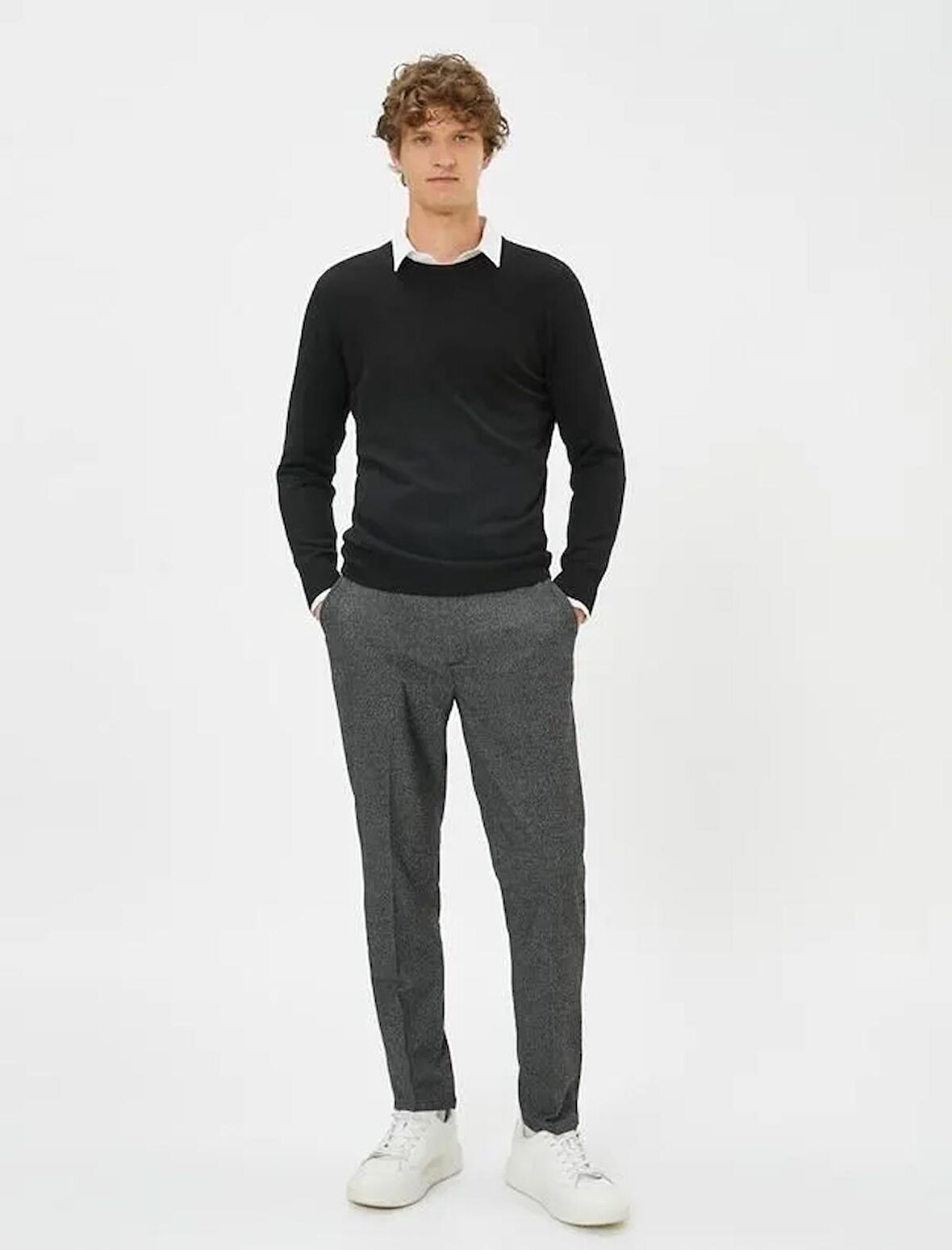 4WAM40005HW Koton Erkek  Kanvas Pantolon SİYAH