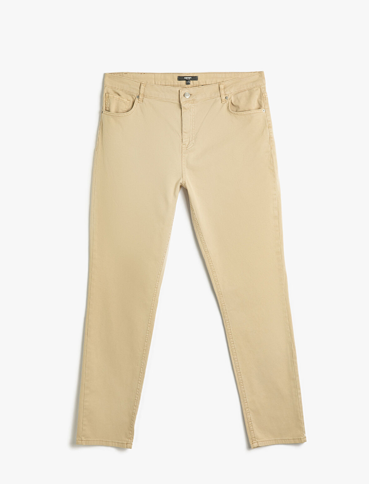 Kanvas Pantolon Gabardin Boru Paça Düğmeli Pamuklu