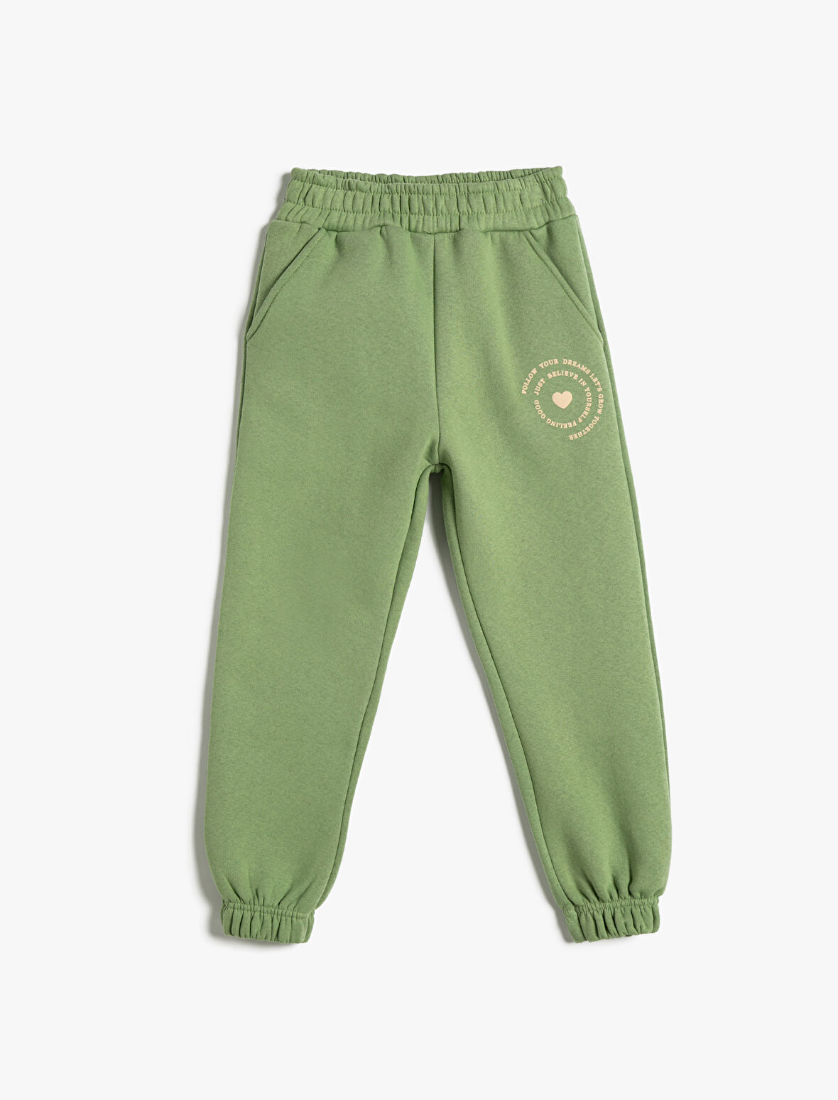 Jogger Eşofman Altı Şardonlu Baskı Detaylı Cepli Beli Lastikli