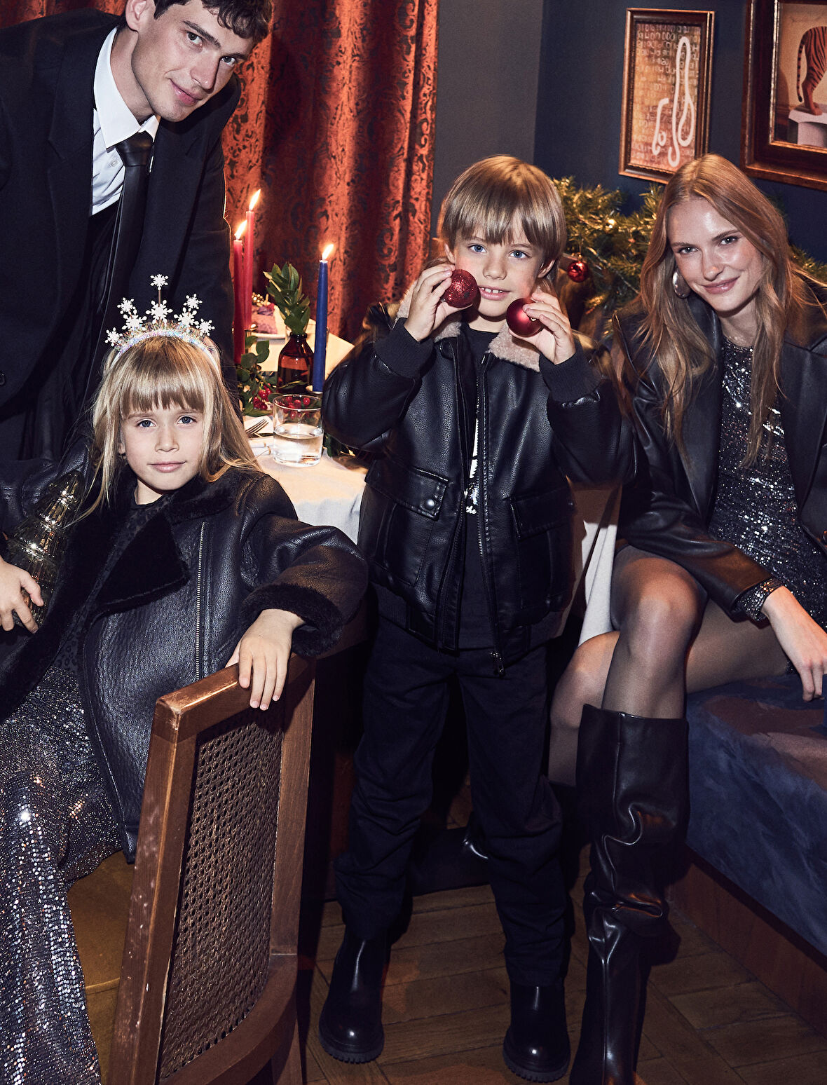 Ceket Deri Görünümlü Suni Kürk Yaka Detaylı Polar Astarlı  