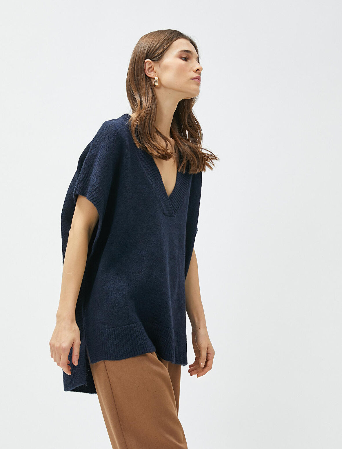 V Yaka Süveter Oversize