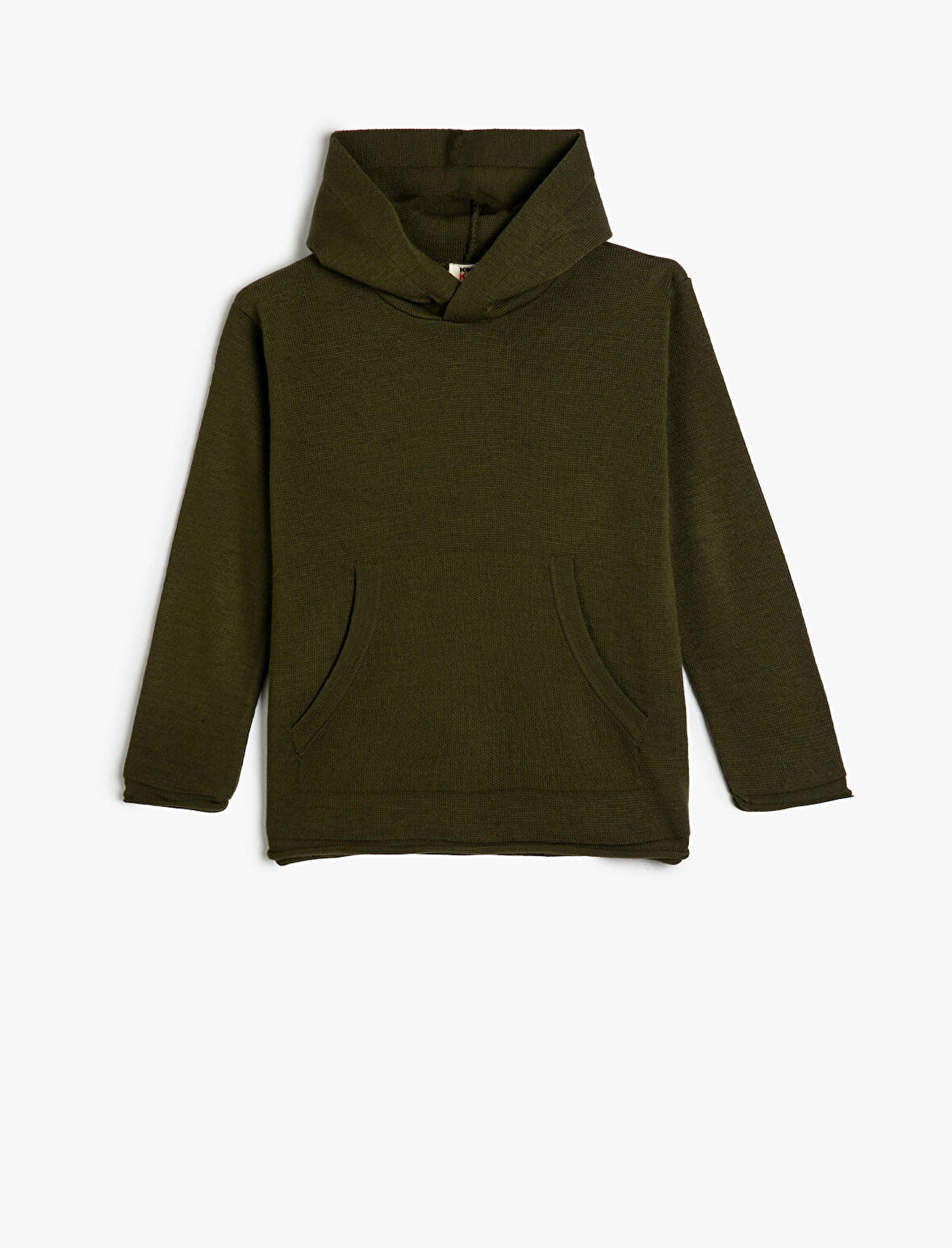 Kapşonlu Kazak Uzun Kollu Kanguru Cepli