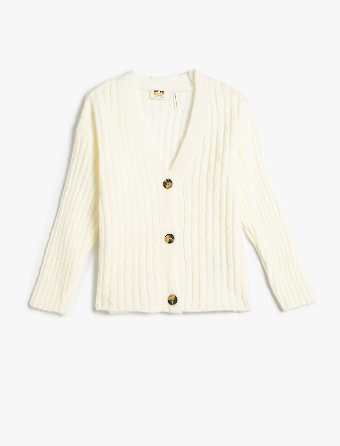 Hırka Triko Yumuşak Dokulu V Yaka Düğmeli Uzun Kollu