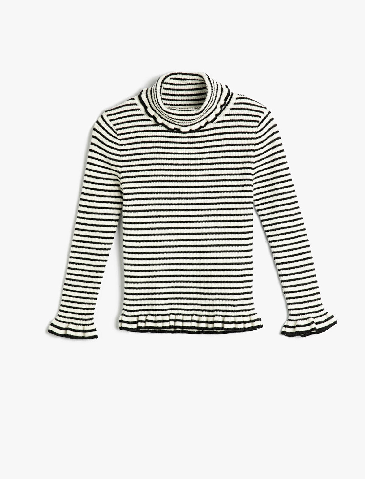 Boğazlı Kazak Kaşkorse Fırfır Detaylı Yumuşak Dokulu