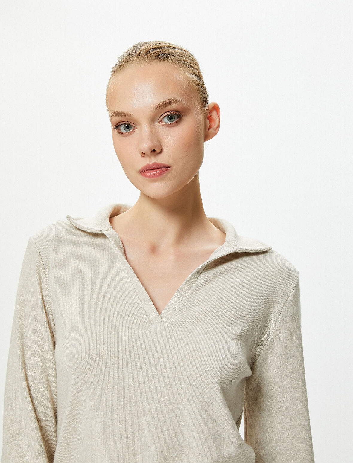 Pijama Üstü Polo Yaka Yumuşak Dokulu Uzun Kollu