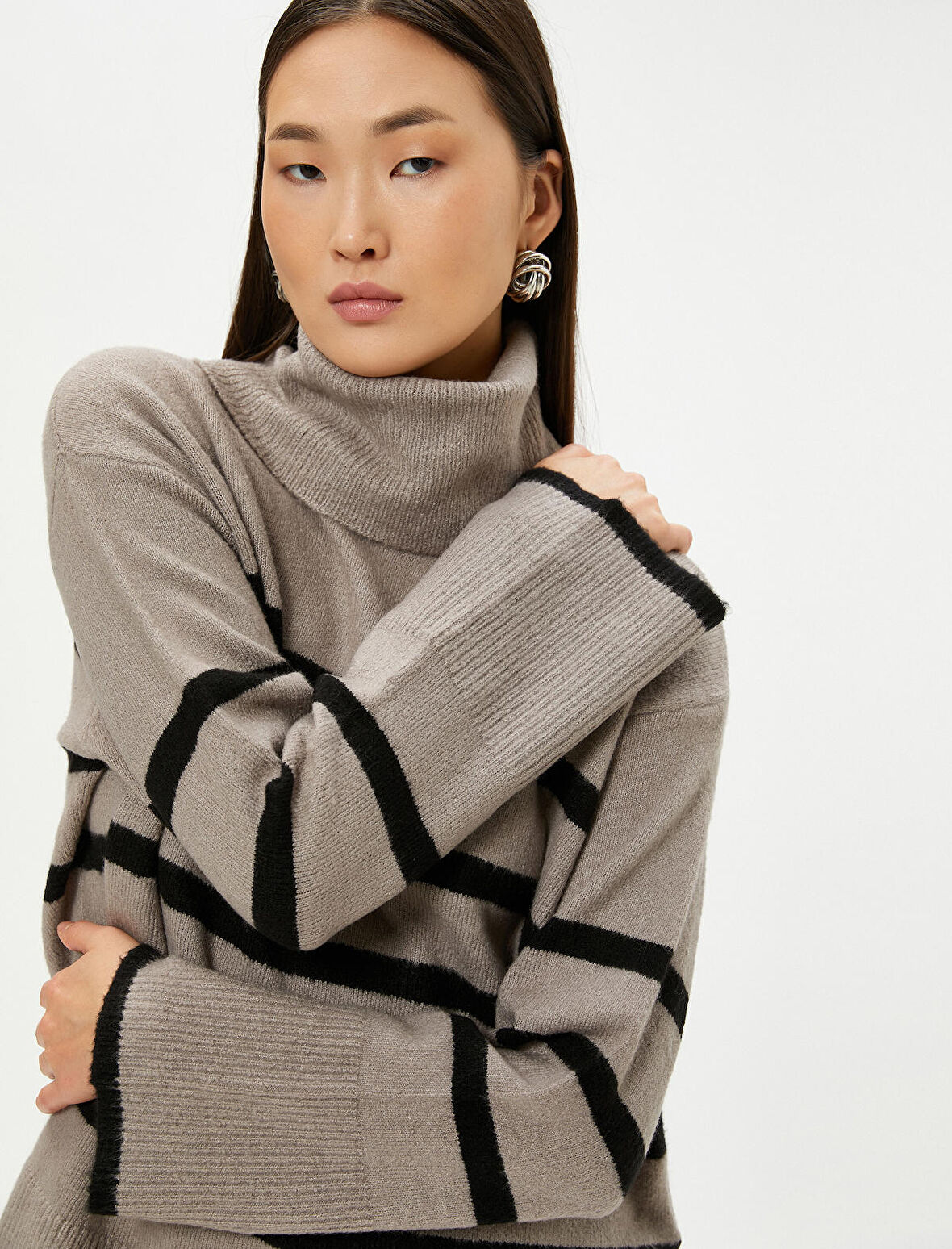 Boğazlı Kazak Triko Uzun Kollu Ribanalı