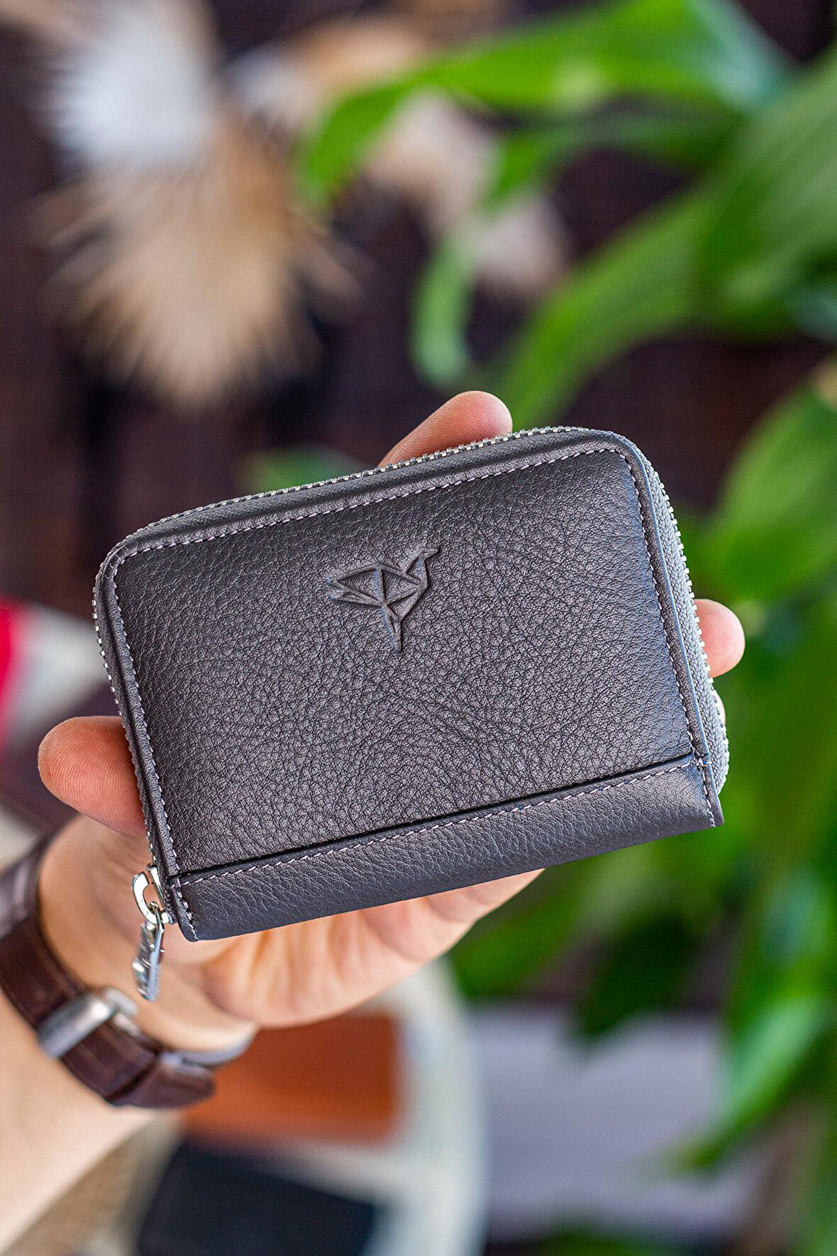 Garbalia Sydney Hakiki Deri Bozuk Para Gözlü Rfid Engelleyici Unisex Cüzdan