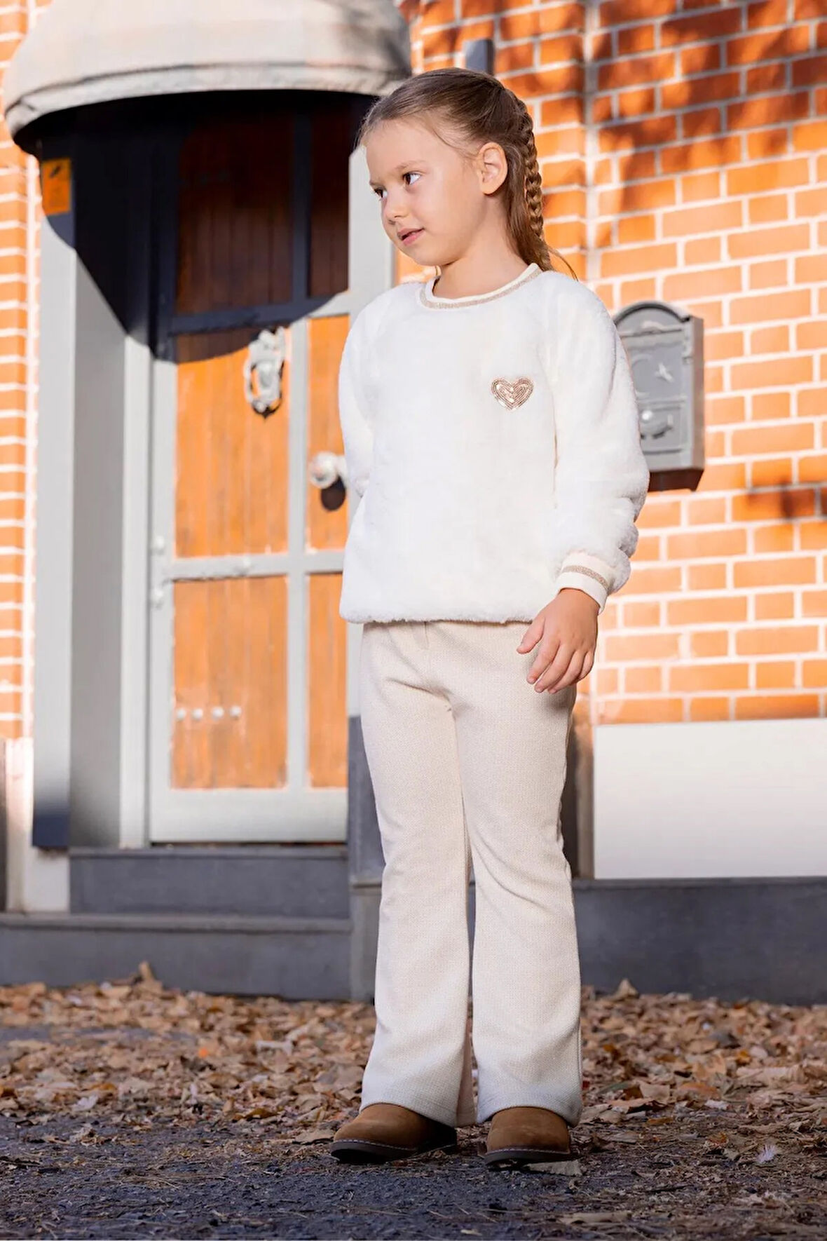 Kız Çocuk İspanyol Paça Simli Örme Pantolon MNT25K214