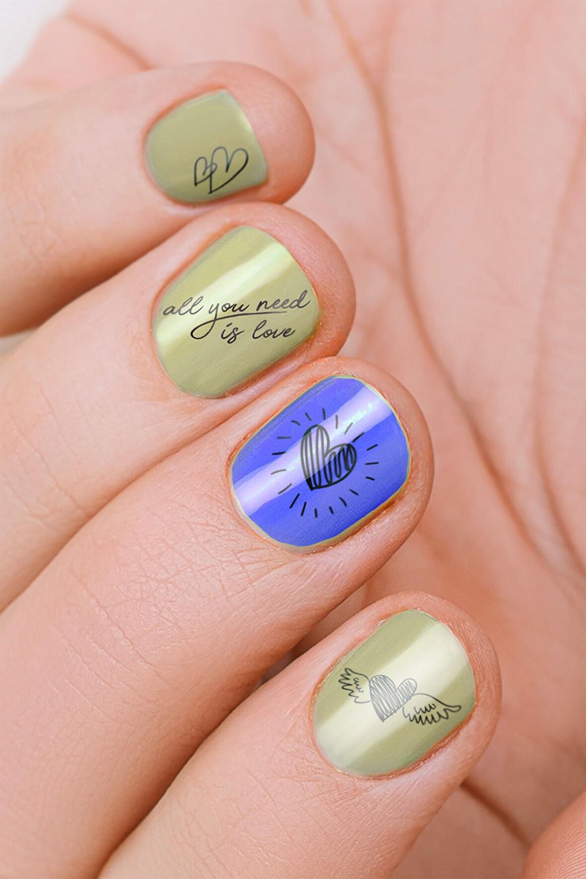 Siyah Kalpler Tırnak Dövmesi, Tırnak Tattoo, Nail Art, Tırnak Sticker
