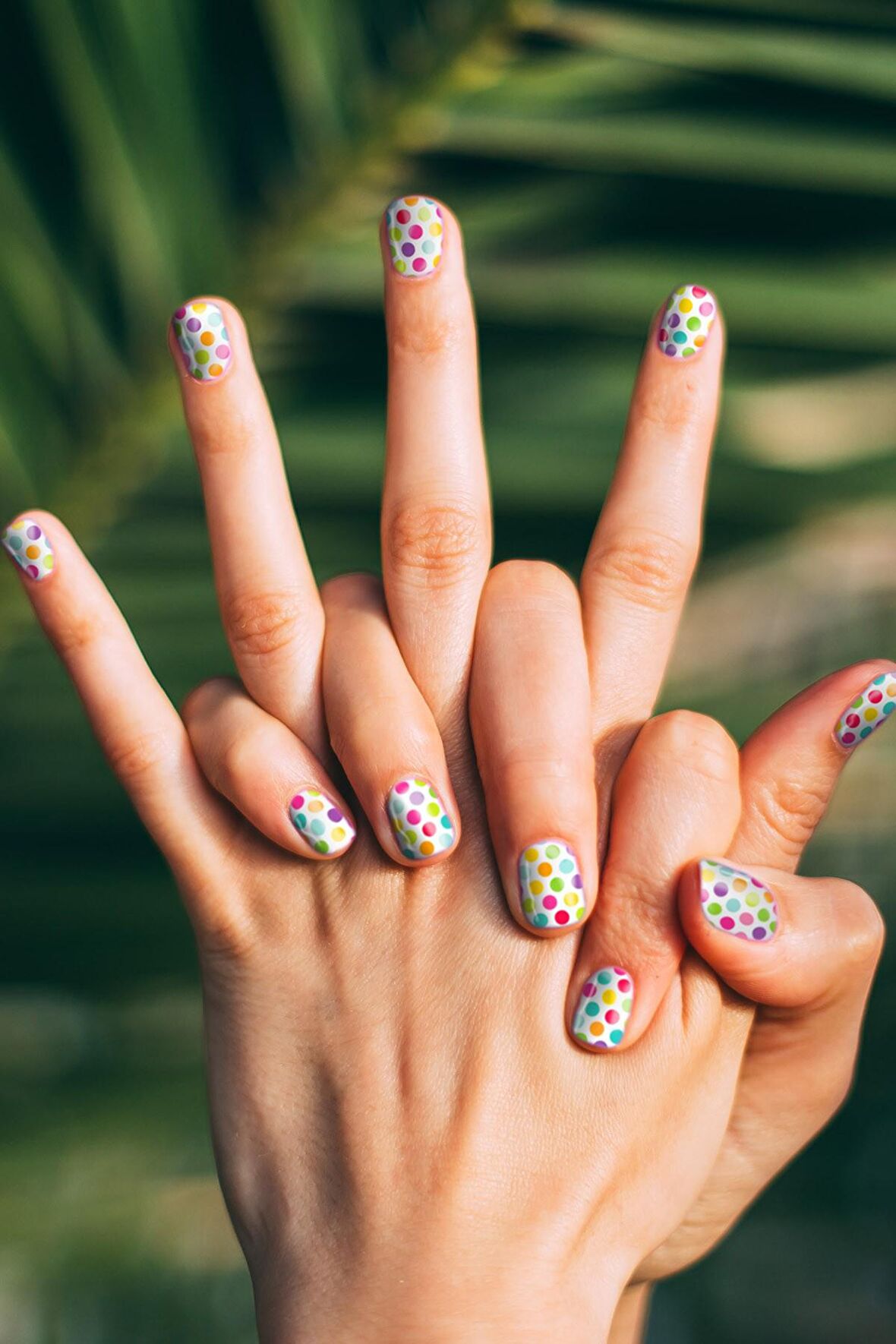 Renkli Puantiye Desenler Tırnak Dövmesi, Tırnak Tattoo, Nail Art, Tırnak Sticker