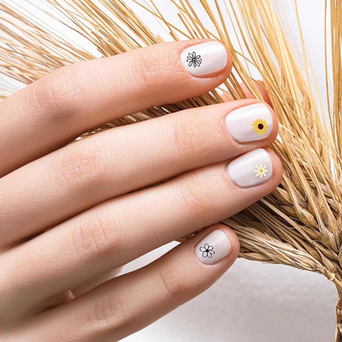 Papatya 50'li Tırnak Dövmesi, Tırnak Tattoo, Nail Art, Tırnak Sticker