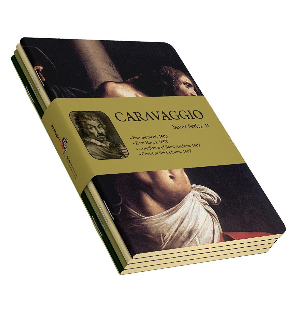 Caravaggio 4'lü Defter Seti 4 - Saints Series II - Çizgisiz - 64 Sayfa - 14x21cm