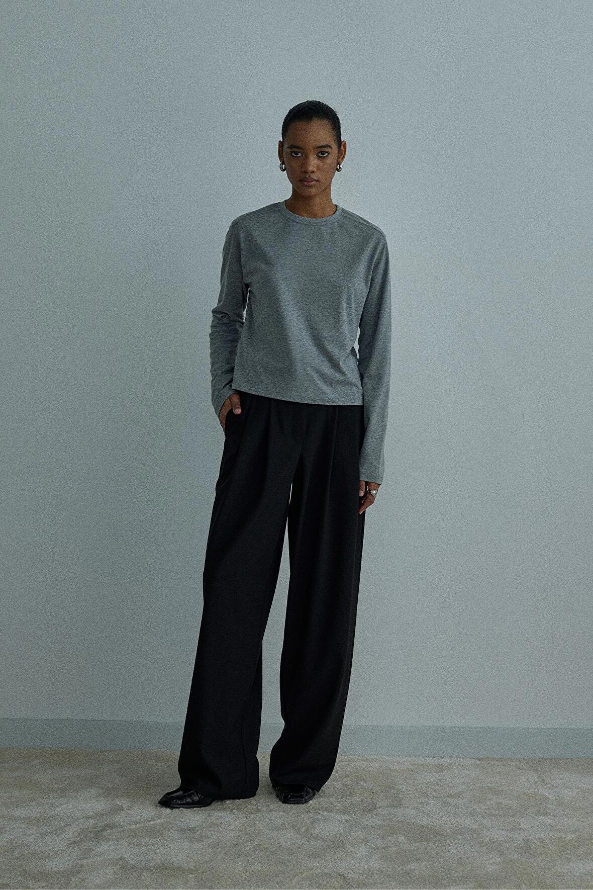 Gri Forever Uzun Kollu Tişört