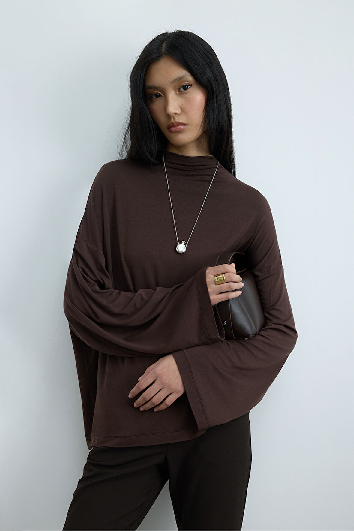 Kahverengi Olivia Bluz