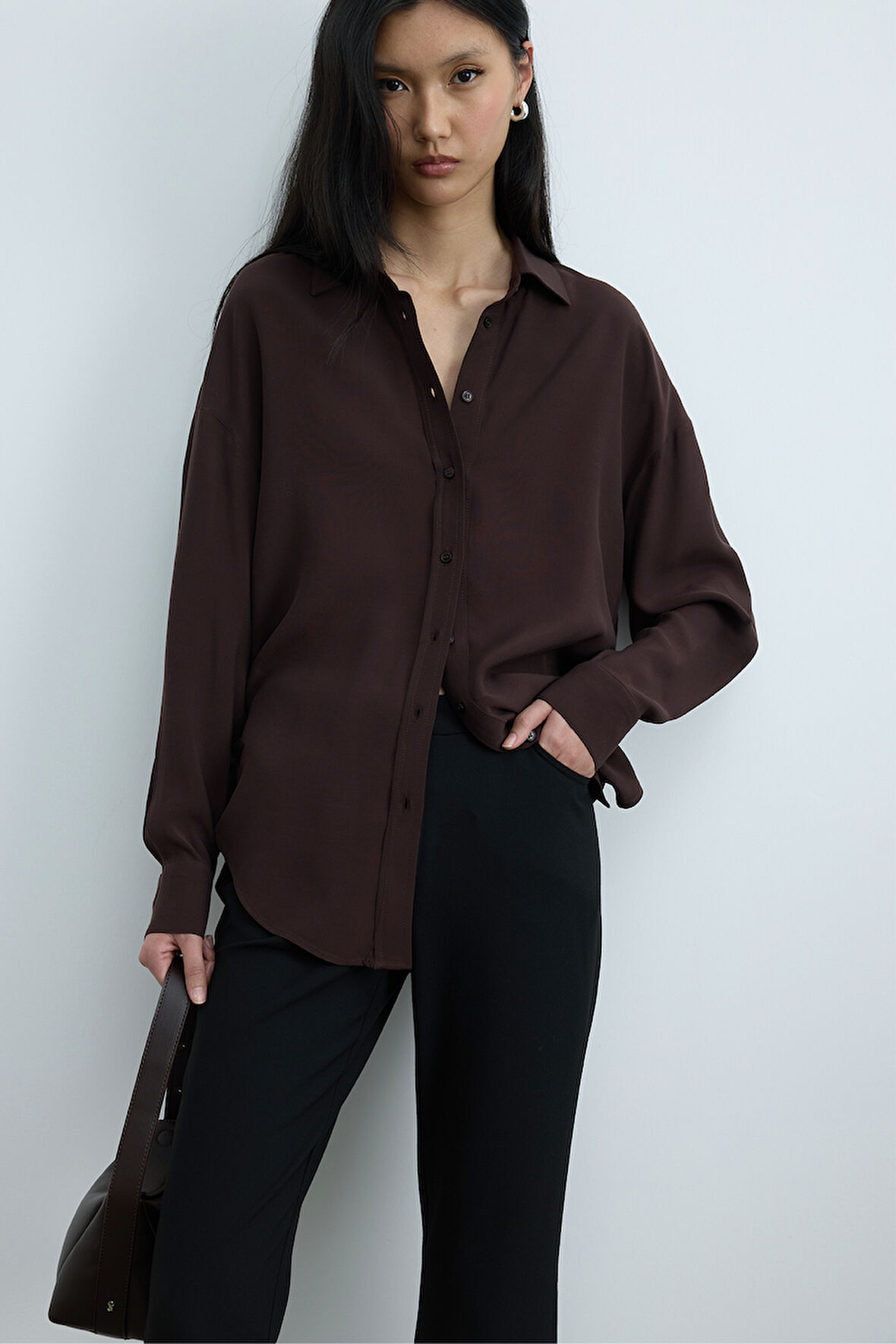 Acı Kahve Alessa Tensel Gömlek