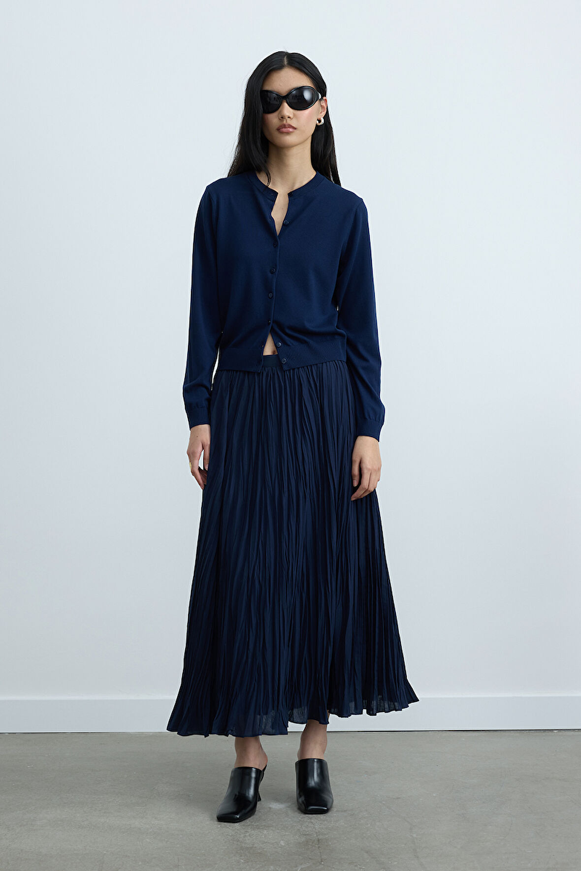 Lacivert Lea Triko Hırka