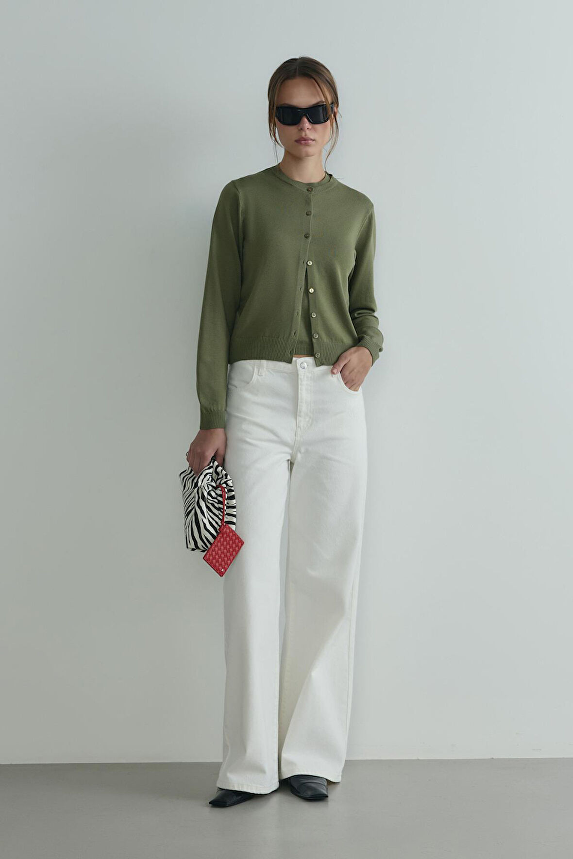 Haki Lea Triko Hırka