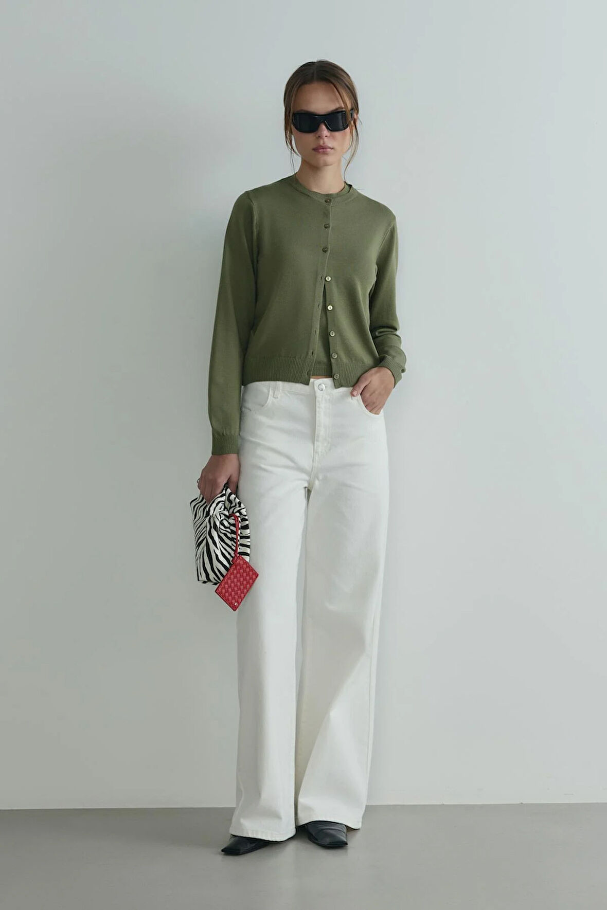 Haki Lea Triko Hırka