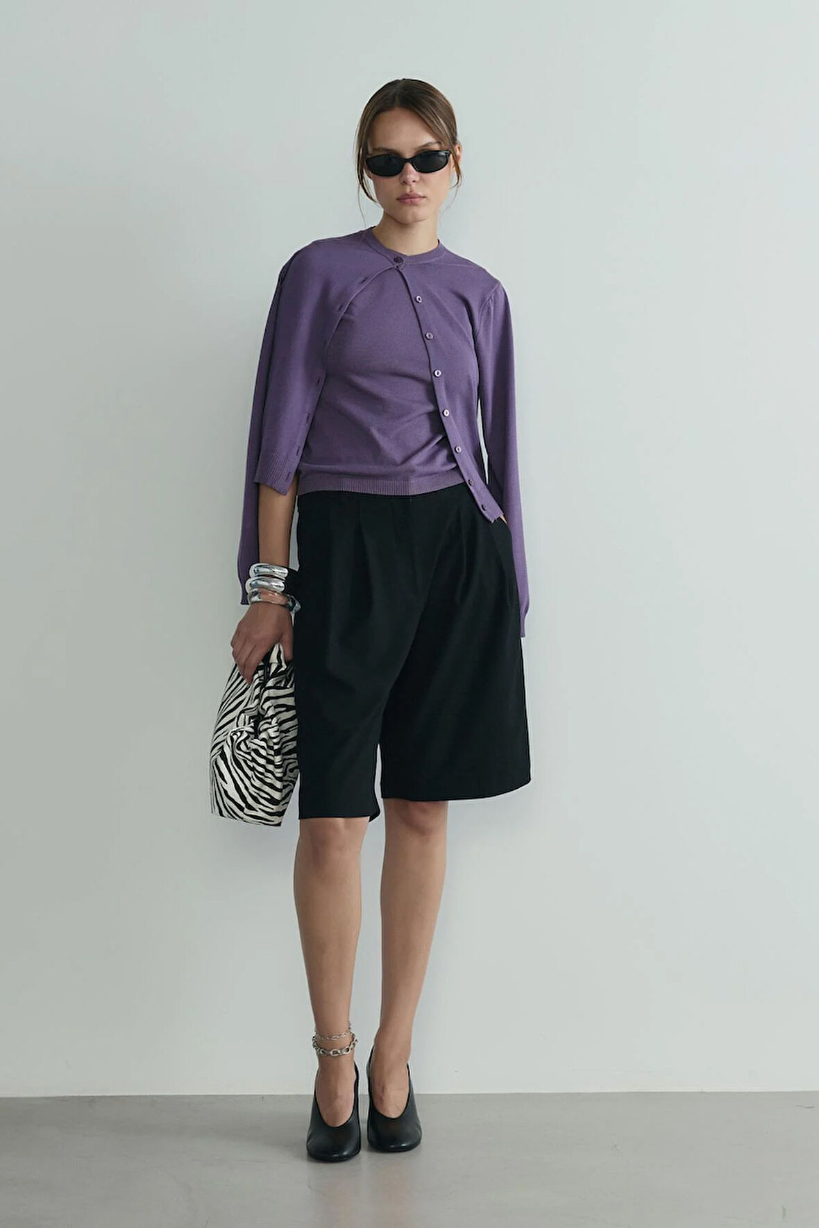 Mor Lea Triko Hırka