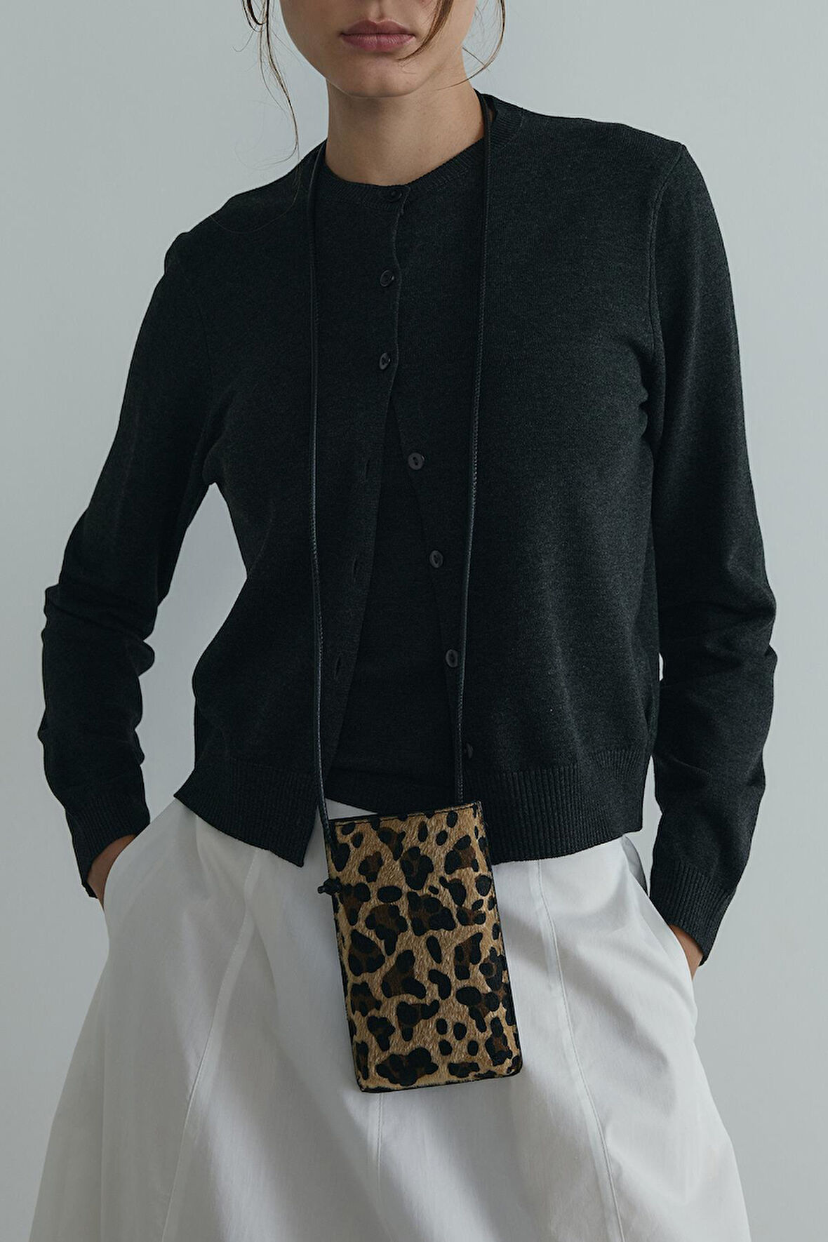 Kahverengi Mia Leopar Telefon Çantası