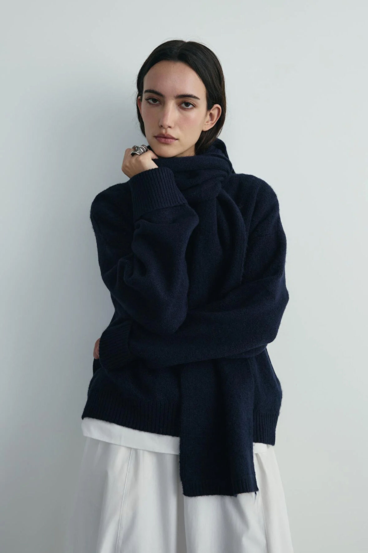 Lacivert Bella Oversize Kazak