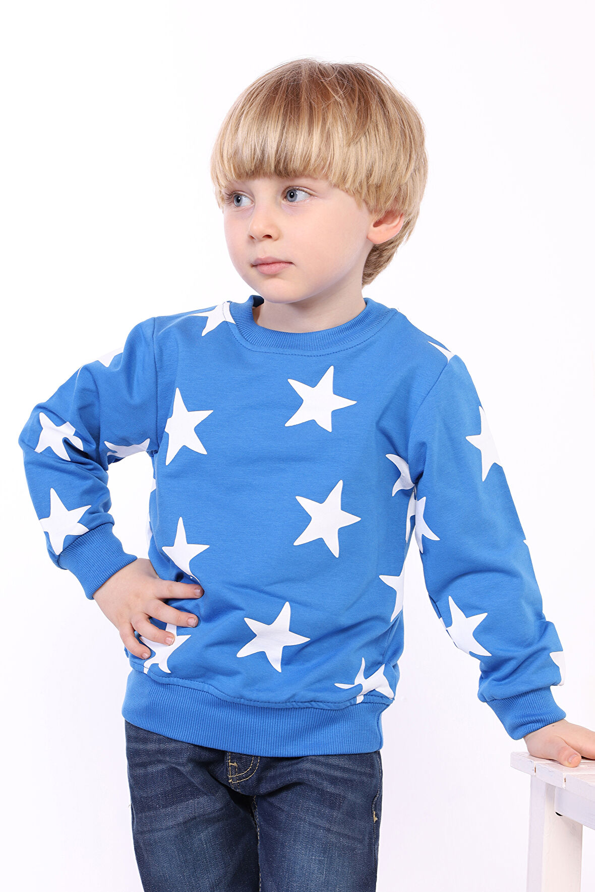 Toontoy Erkek Çocuk Komple Yıldız Baskılı Sweatshirt