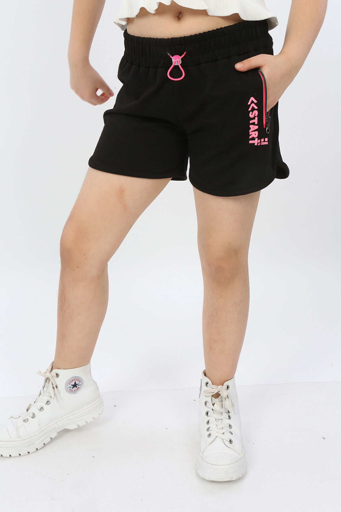 Toontoy Kız Çocuk Start Nakışlı Şort